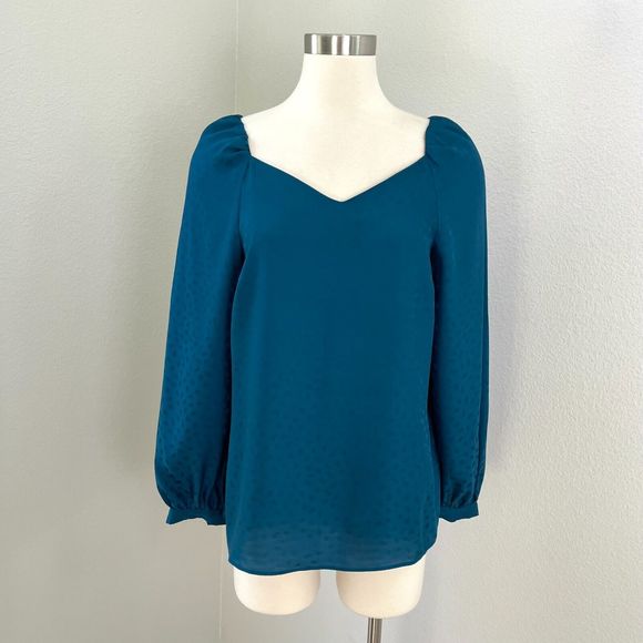Ann Taylor Tops - Ann Taylor Womens Small Teal Long Sleeve Blouse Shirt Top
